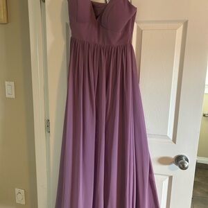 Elegant Lavender Strapless Gown